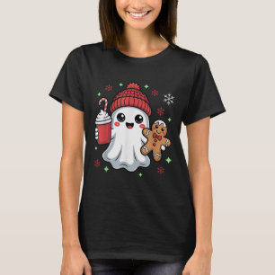 Camiseta Retro Ghost Beanie Natal Férias Natal Coffee G