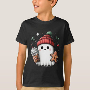 Camiseta Retro Ghost Beanie Natal Natal Natal Xmas Café G