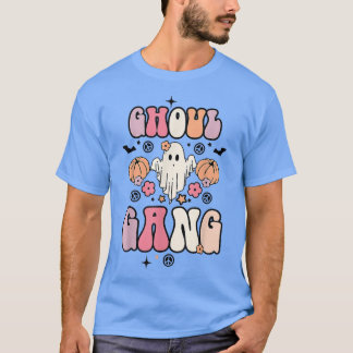 Camiseta Retro Ghoul Groovy Ei Boo Pumpkin Boo Crew H