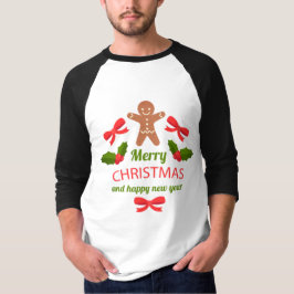 Camiseta Retro Gingerbread Christmas Raglan Tee USA