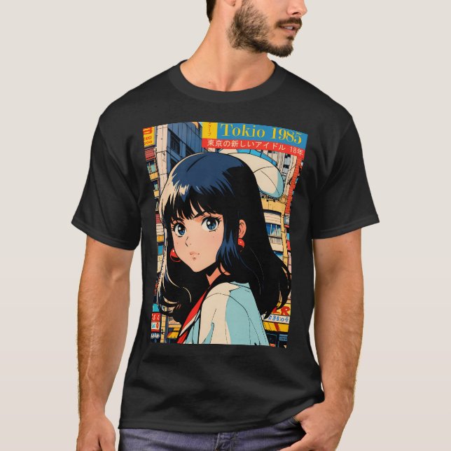 Camiseta Retro Girl Cute Anime Tokio 80S (Frente)