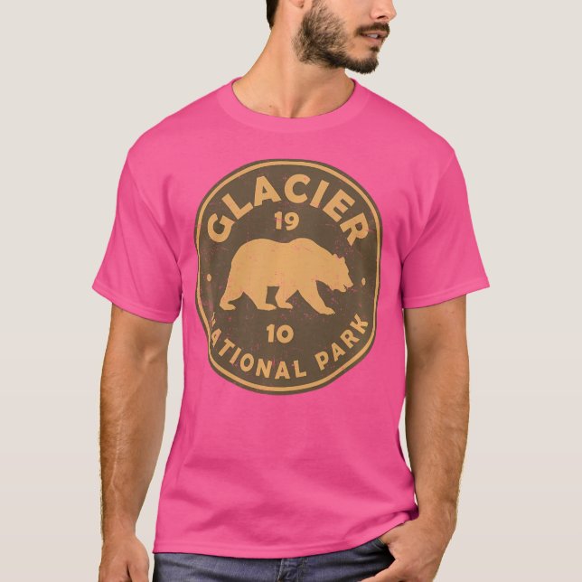 Camiseta Retro Glaciar National Park Montana Women Kids (Frente)