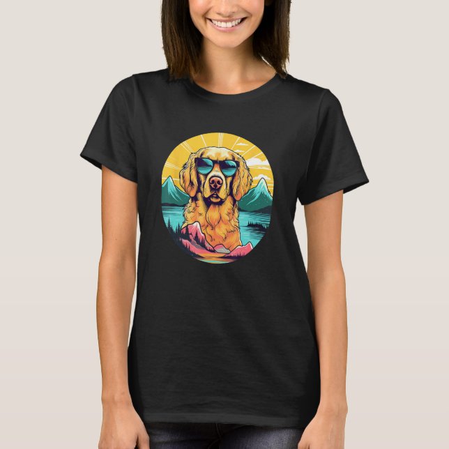 Camiseta Retro Golden Retriever Men Women Kids 3 (Frente)