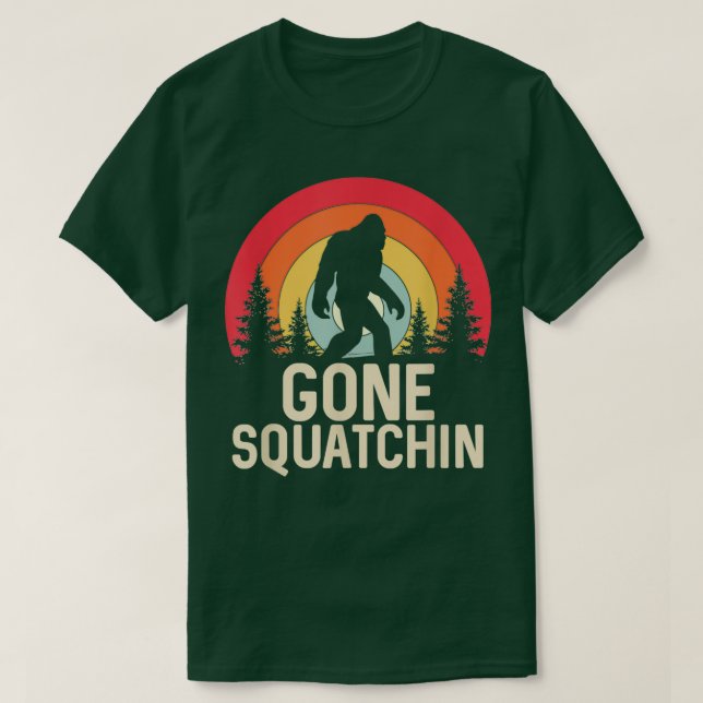Camiseta Retro Gone Squatchin Bigfoot Sasquatch Essential T (Frente do Design)