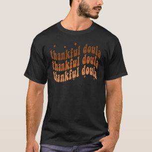 Camiseta Retro Graças Doula Fall Dia de Ação de Graças Doul