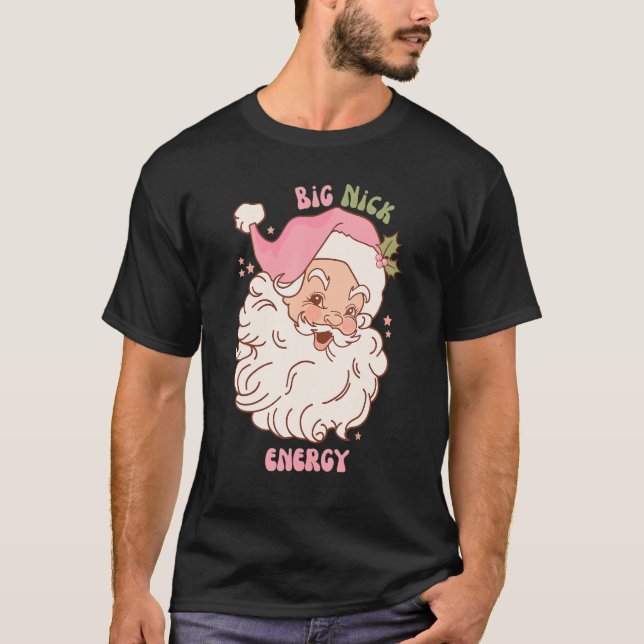 Camiseta Retro Grande Nick Energy Rosa Papais noeis de Nata (Frente)
