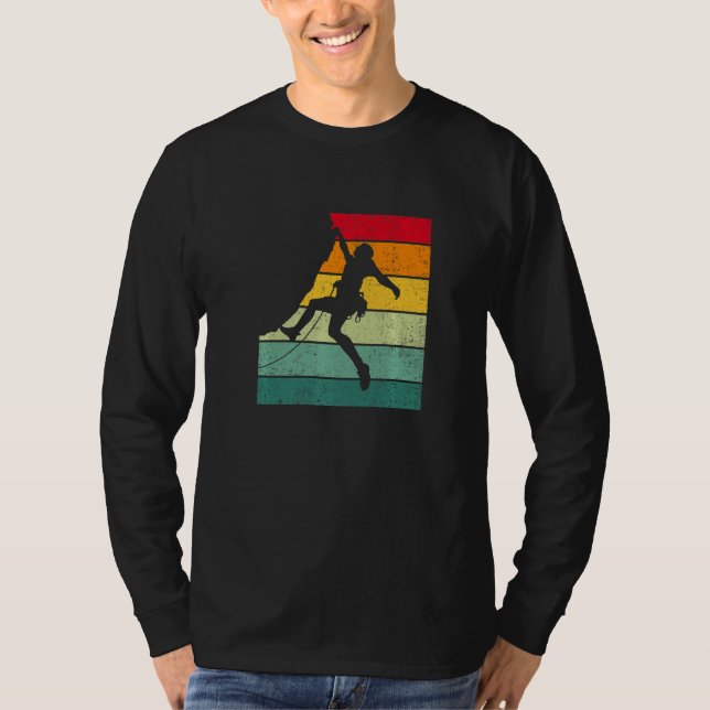 Camiseta Retro Graphic Climbing Bouldering Rock Climber Mou (Frente)