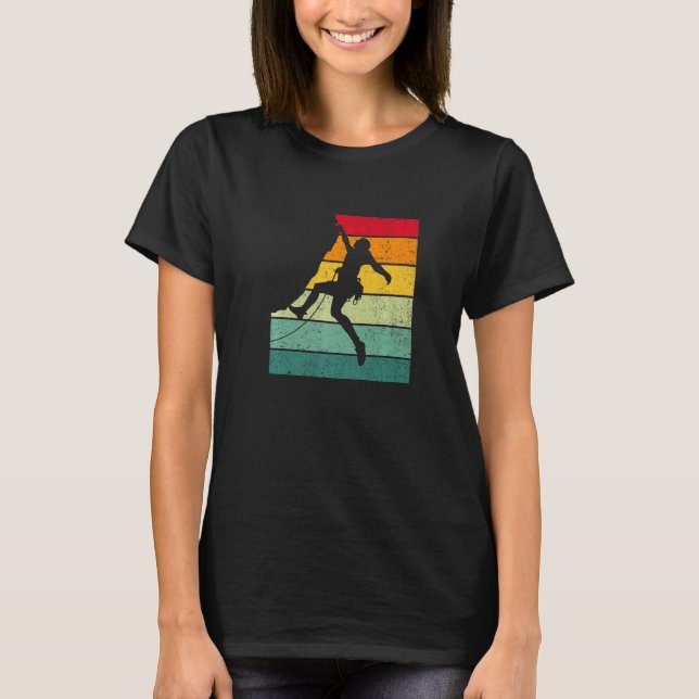 Camiseta Retro Graphic Climbing Bouldering Rock Climber Mou (Frente)