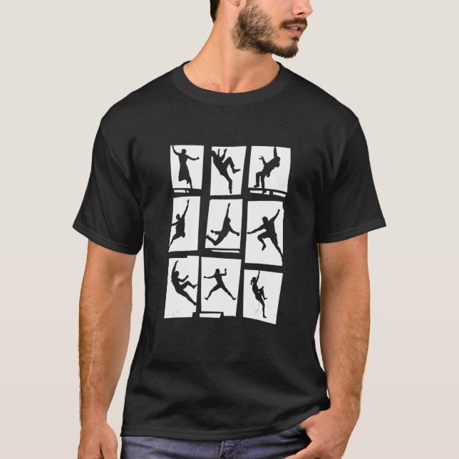 Camiseta Retro Graphic Climbing Bouldering Rock Climber Mou (Frente)
