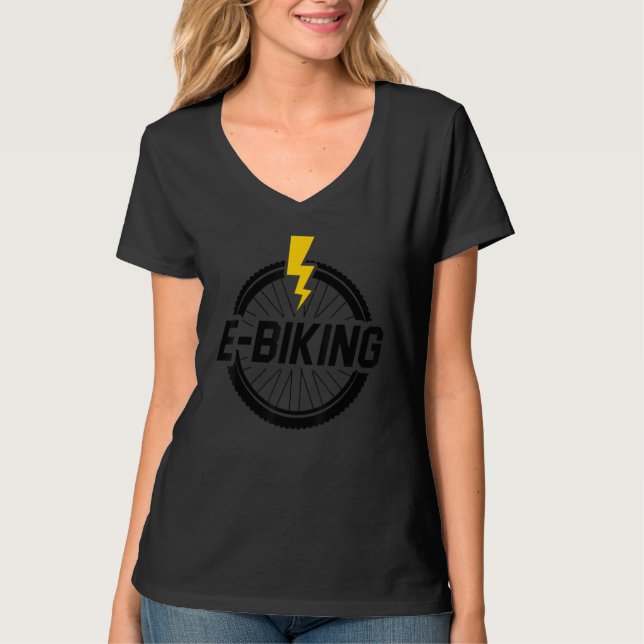 Camiseta Retro Graphic E-Bike Mountainbiking Bicycle E-Bike (Frente)