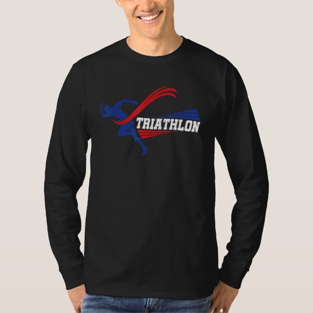 Camiseta Retro Graphic Run Bike Swim Triathlon Triathlete S (Frente)
