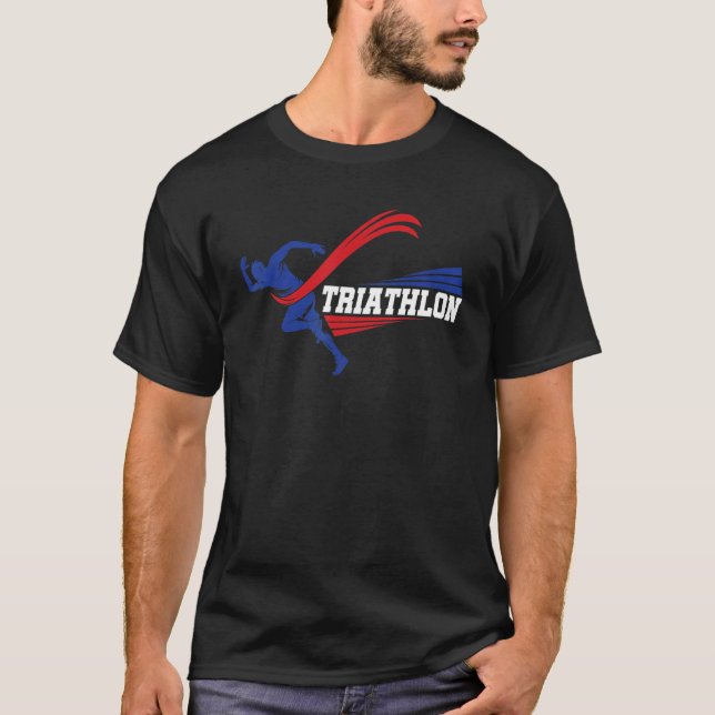 Camiseta Retro Graphic Run Bike Swim Triathlon Triathlete S (Frente)