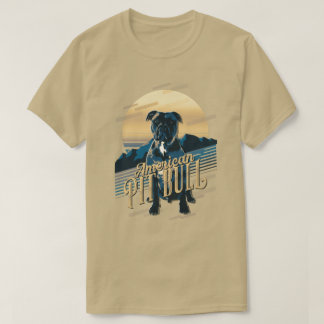 Camiseta Retro Graphics American Pit Bull Blue ID754