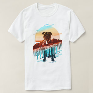 Camiseta Retro Graphics American Pit Bull Multi-Color ID754