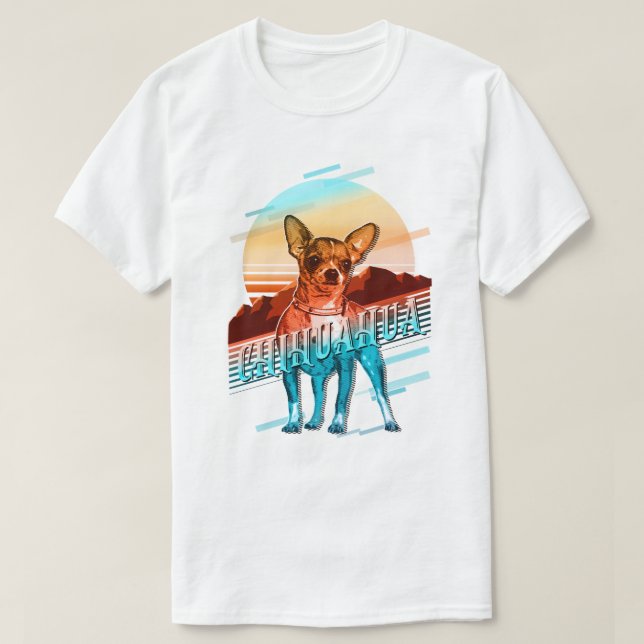 Camiseta Retro Graphics Chihuahua Multi-Color ID754 (Frente do Design)