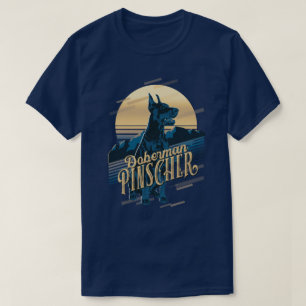 Camiseta Retro Graphics Doberman Blue ID754