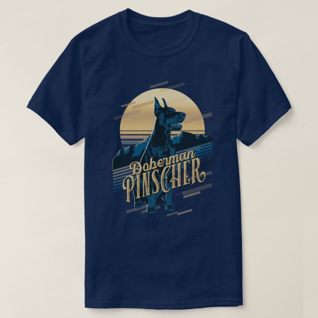Camiseta Retro Graphics Doberman Blue ID754 (Frente do Design)
