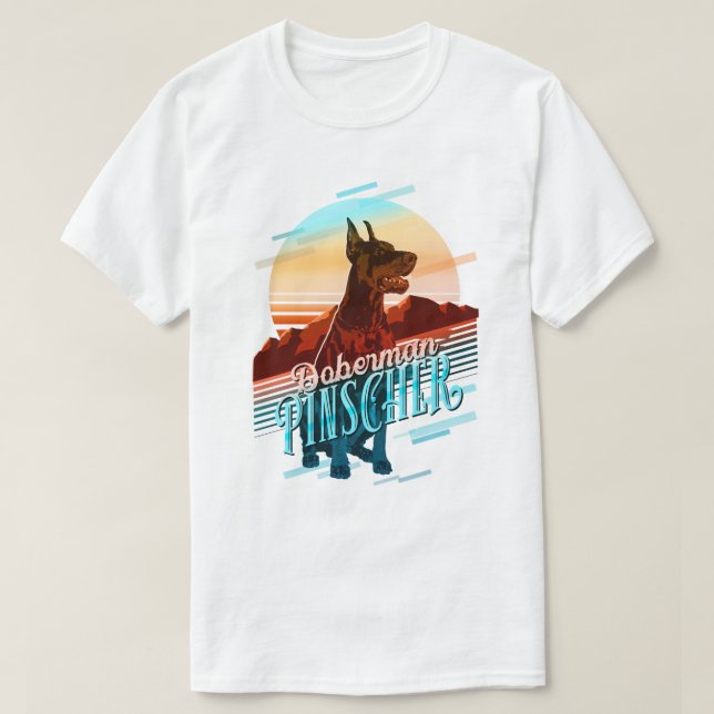 Camiseta Retro Graphics Doberman Multi-Color ID754 (Frente do Design)