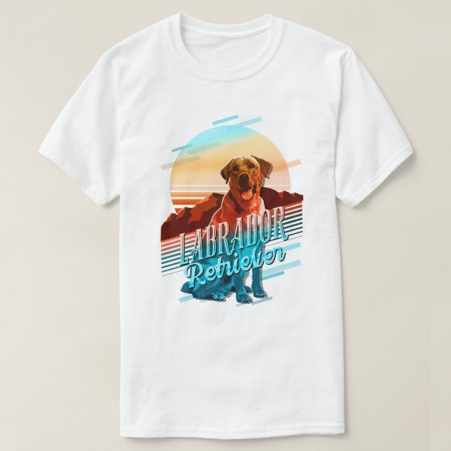 Camiseta Retro Graphics Labrado Retriever Multi-Color ID754 (Frente do Design)