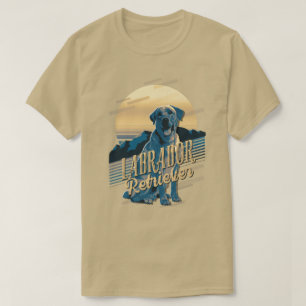 Camiseta Retro Graphics Labrador Retriever Blue ID754