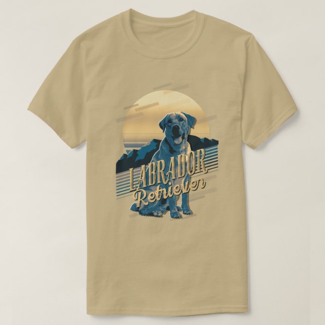 Camiseta Retro Graphics Labrador Retriever Blue ID754 (Frente do Design)