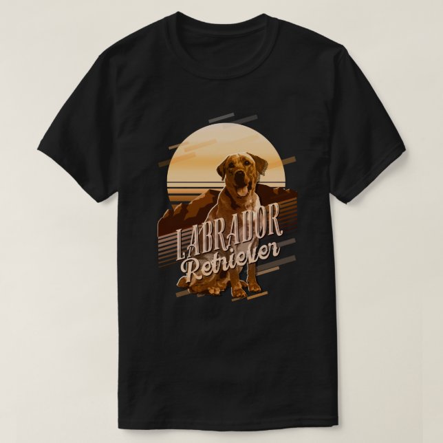 Camiseta Retro Graphics Labrador Retriever Dourado ID754 (Frente do Design)