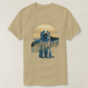 Camiseta Retro Graphics Ouro Retriever Blue ID754