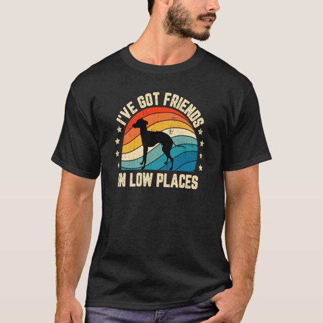 Camiseta Retro Greyhound I've Got Friends In Low Places (Frente)