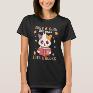 Camiseta Retro Groovy Apenas Uma Menina Que Ama Livros E Ga