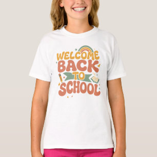 Camiseta Retro Groovy Bem-vindo de Volta à Escola