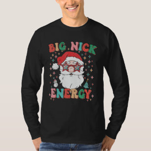 Camiseta Retro Groovy Big Nick Energy Engraçado Papais noei