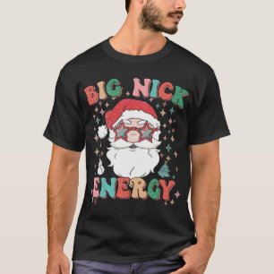 Camiseta Retro Groovy Big Nick Energy Engraçado Papais noei
