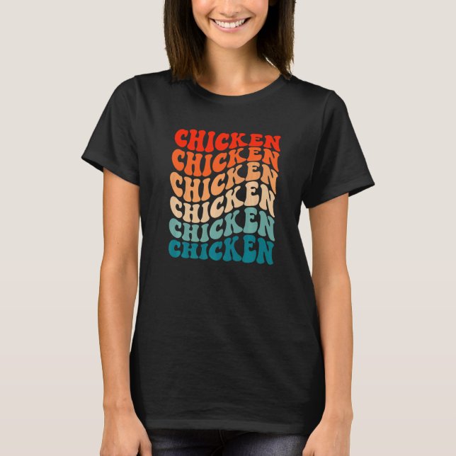 Camiseta Retro Groovy Boho 70s Vintage Chicken Anim (Frente)
