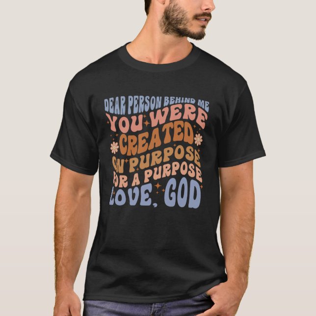 Camiseta Retro Groovy Christian Love God Trendy Dear Person (Frente)