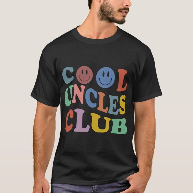 Camiseta Retro Groovy Cool Uncles Club Smile Face Funny New (Frente)