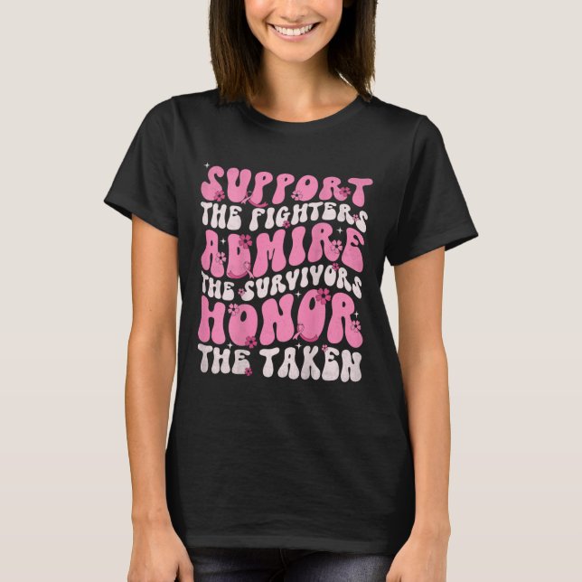 Camiseta Retro Groovy dá apoio às mulheres para a conscient (Frente)