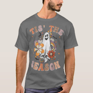 Camiseta Retro Groovy Esta É A Época Pumpkin Ghost Hippie H