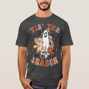 Camiseta Retro Groovy Esta É A Época Pumpkin Ghost Hippie H