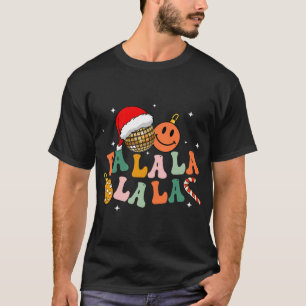 Camiseta Retro Groovy Fa La Christmas Lights Cute Xmas S