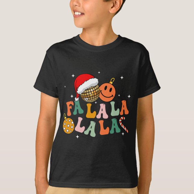 Camiseta Retro Groovy Fa La Christmas Lights Cute Xmas S (Frente)