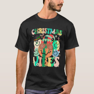 Camiseta Retro Groovy Feliz Natal Vibes Papais noeis Bonito