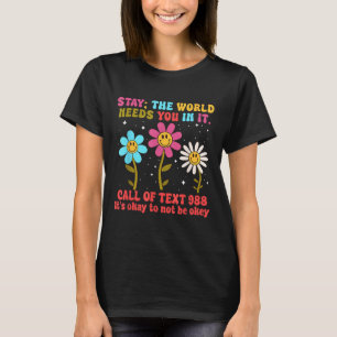 Camiseta Retro Groovy Fique O Mundo Precisa De Suicídio 988