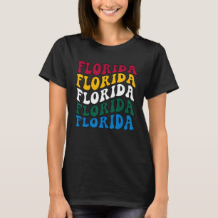 Camiseta Retro Groovy Florida State Home I Love Florida Fla