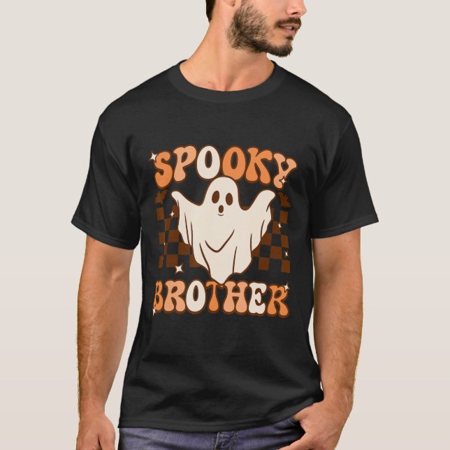 Camiseta Retro Groovy Ghost Spooky Irmão Coincidência de Fi (Frente)