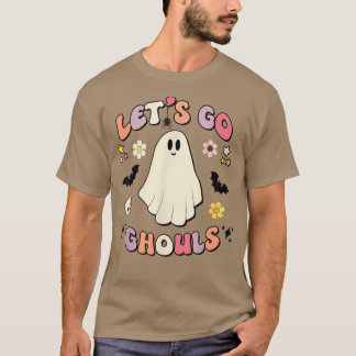 Camiseta Retro Groovy Go Ghouls Boo Ghost Cute Hallow