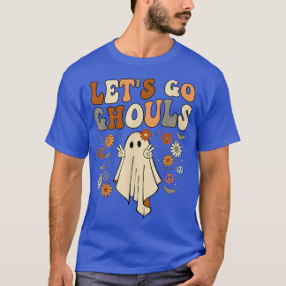 Camiseta Retro Groovy Go Ghouls Ghost Hippie Hallowee