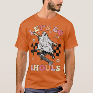 Camiseta Retro Groovy Go Ghouls Halloween Ghost Costu