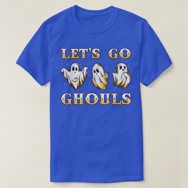 Camiseta Retro Groovy Go Ghouls Halloween Ghost Costu (Frente do Design)