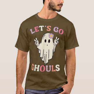 Camiseta Retro Groovy Go Ghouls Halloween Ghost Engraçado