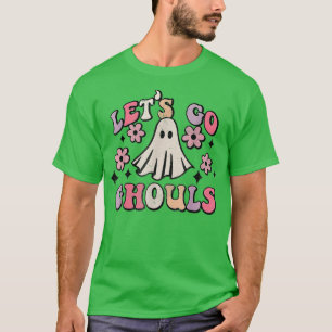 Camiseta Retro Groovy Go Ghouls Halloween Ghost Outfi